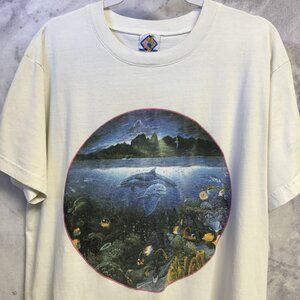 Vintage Nature T Shirt XL 23x29.5 White Y2K 90s Ocean Sea Life